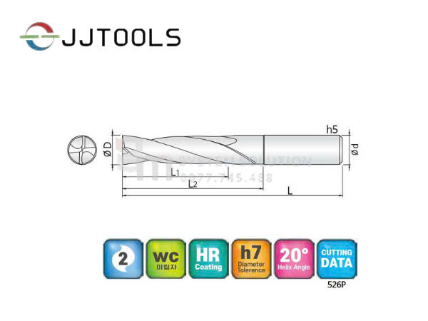 2FDR Carbide 2 Flutes, Multi-Processing Flat Drills